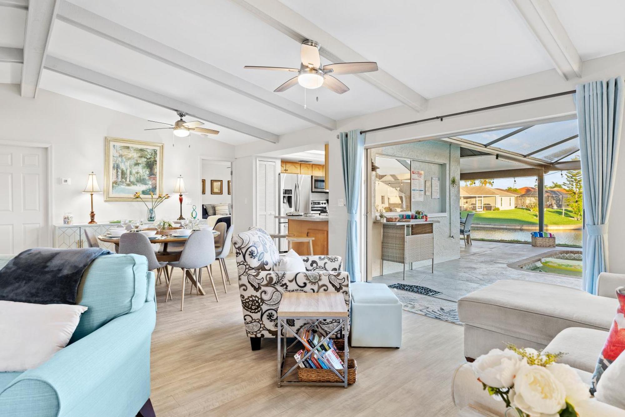 Serenity Waterfront Villa With King Suite, Private Pool, Great Lanai Enclosure And Long Water Views Cape Coral Kültér fotó
